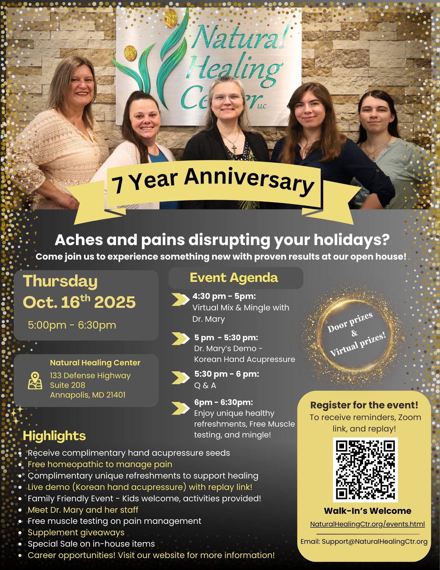 7 yr Anniversay Open house flyer