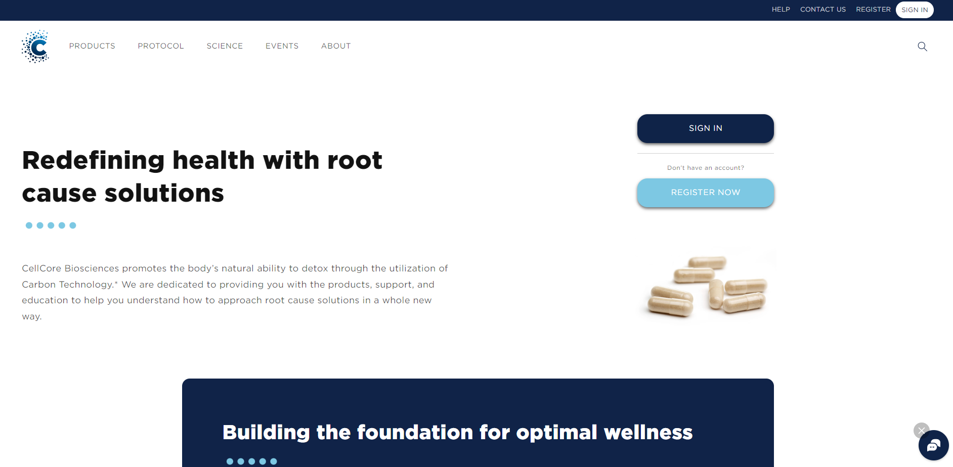 Cellcore Home page Cellcore Home page